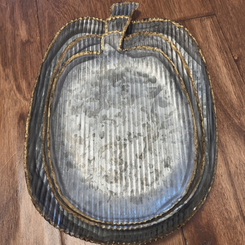 Metallic Pumpkin-Shaped Trays
